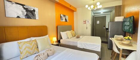 1 bedroom, iron/ironing board, internet, bed sheets