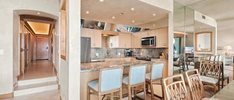 Condo, 2 Bedrooms | Private kitchen | Coffee/tea maker, fridge, oven, toaster
