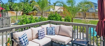 Steps to Beach Patio Fire Pit Tropical Oasis