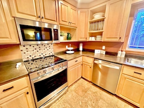 Microwave, oven, stovetop, dishwasher