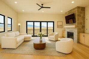 Cheminée, table de tennis de table