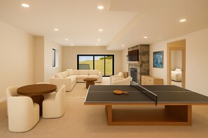 Fireplace, table tennis