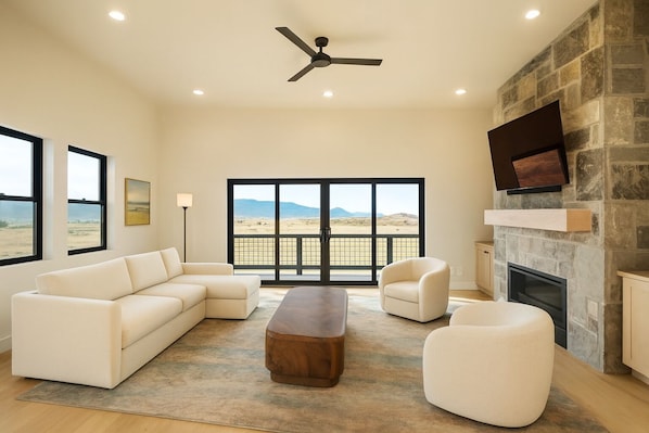 Fireplace, ping pong