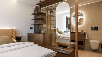 Superior Studio, Mountain View | Bathroom | Shower, towels, soap, toilet paper