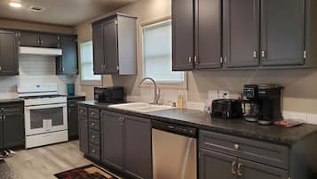 Microwave, oven, stovetop, dishwasher