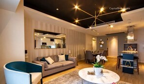 Family Apartment, Balcony, Garden View | Living area