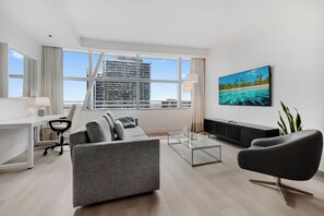Deluxe Apartment, City View | Living area - AKA Brickell City Views Free Parking by Palermo Home (Miami)
