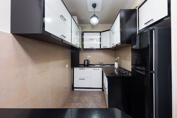 Basic Apartment, Balcony, City View | Private kitchen