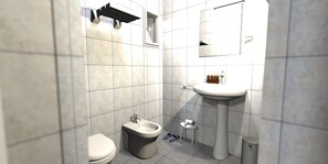 Superior-rum - luftkonditionering - utsikt mot staden | Badrum | Gratis toalettartiklar, hårtork, handdukar och tvål