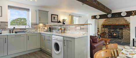 Fridge, microwave, dishwasher, toaster