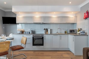 Fridge, microwave, oven, dishwasher - 33 Beach Court - Direct Beach Access, Sea Views (Saundersfoot)