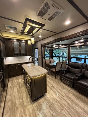 Interior - Luxe All-Season Solitude 5th Wheel at Northern Nights Campground, Higgins Lake (Roscommon)