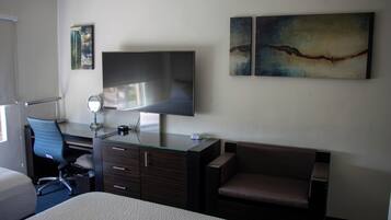 Blackout curtains, iron/ironing board, free WiFi