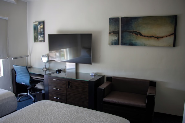 Blackout drapes, iron/ironing board, free WiFi