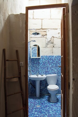 Shower, hair dryer, towels, soap - Village house in its original state (under the bell tower) (Meynes)