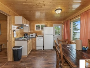 Fridge, microwave, oven, stovetop - Hillside Resort Cabin #5 (Phelps)