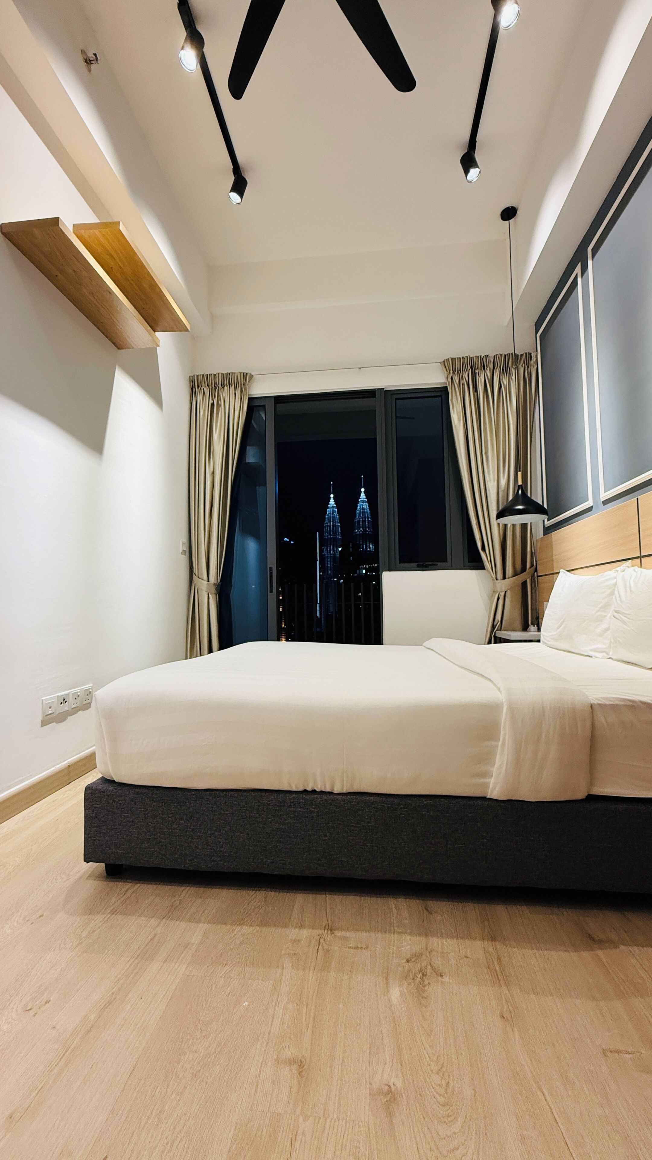 Deluxe Studio Suite, Balcony, City View | Desk, laptop workspace, blackout drapes, iron/ironing board