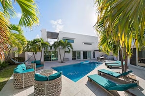 Pool - Luxury Pool Villa Steps Away From the Beach with Stunning Ocean Views (Moss Town)