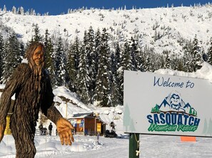 A sign welcoming visitors to Sasquatch Mountain Resort. - Welcoming 6-bedroom house  in Lindell Beach (Lindell Beach)