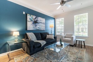 Apartment, 1 Bedroom | Living area | 50-inch TV with digital channels - Landing Apartments - Southwest Orlando (Orlando)