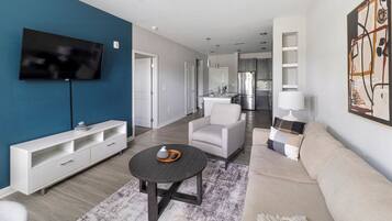 Apartment, 1 Bedroom | Living area | TV