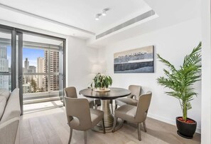 Dining - The Azure - Spacious 2BR Jewel Beachfront Apartment with Parking, Pool, Gym & Balcony Views (Surfers Paradise)