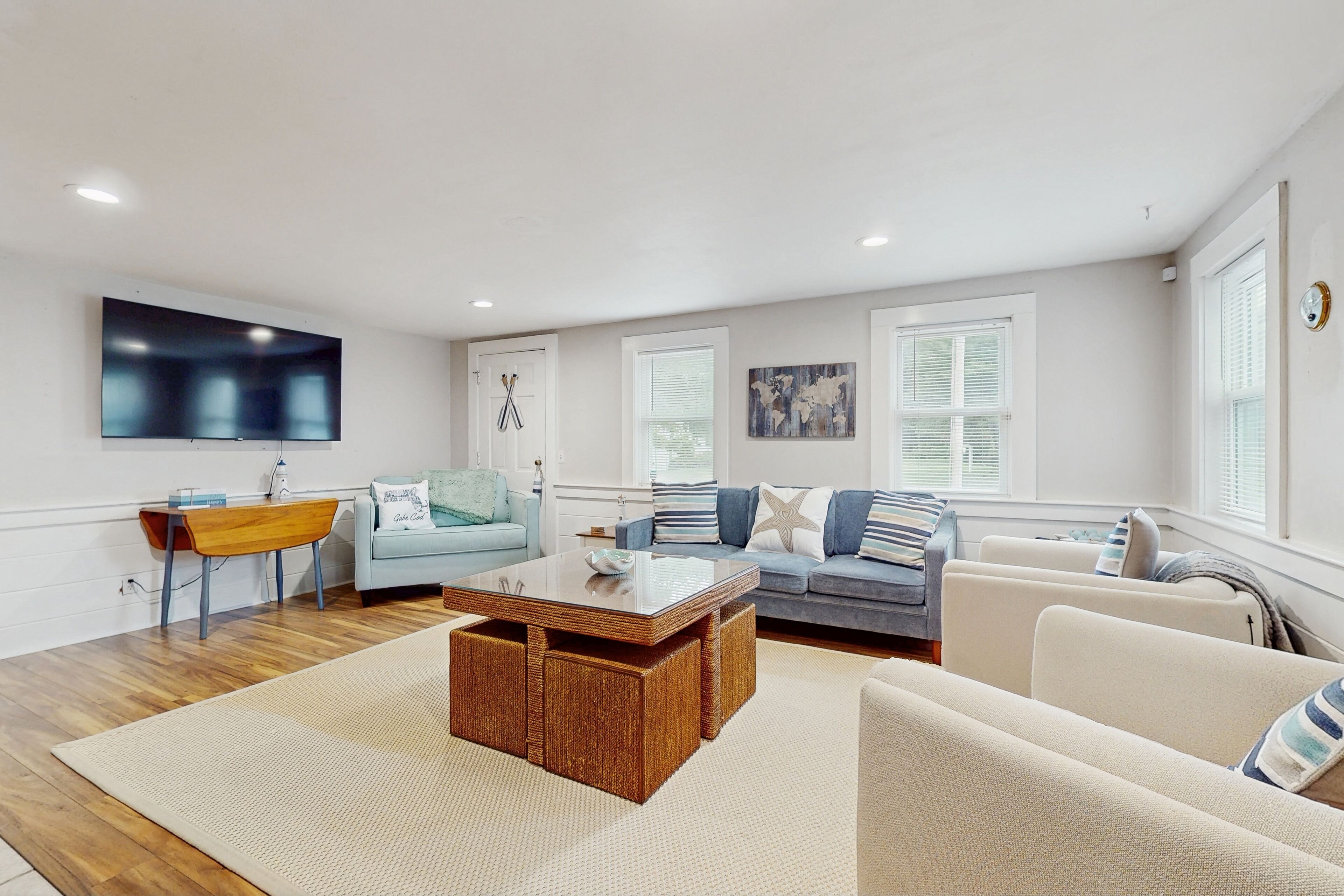 TV, DVD player, books