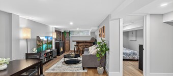 Bright & Modern 2BR Basement Suite w/ Rustic Bar & Private Entrance