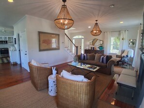 Smart TV, fireplace, books, offices - Coastal Soul - Chic Coastal Retreat Balcony Views (Isle of Palms)