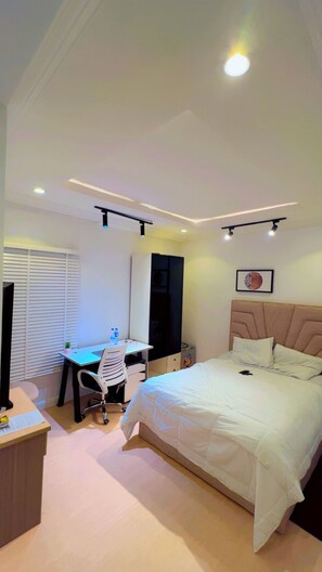 1 غرفة نوم وواي فاي وملاءات أسرّة