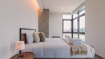 1 bedroom, desk, iron/ironing board, travel cot