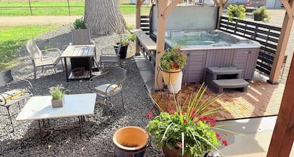 Farm style home in the heart of wine country, with acreage and a hot tub!