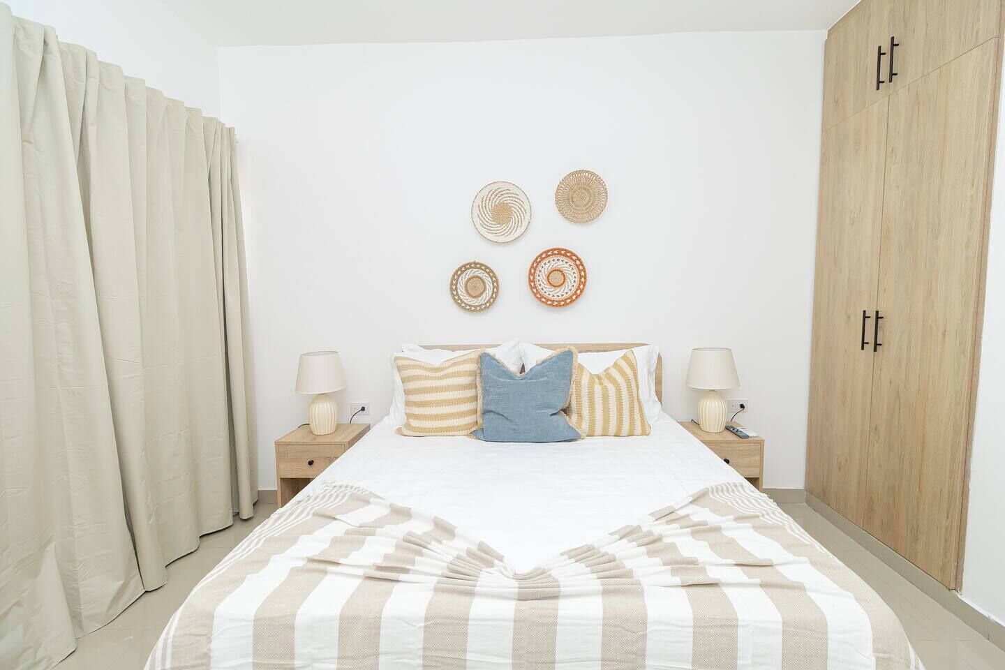 1 bedroom, desk, iron/ironing board, travel crib