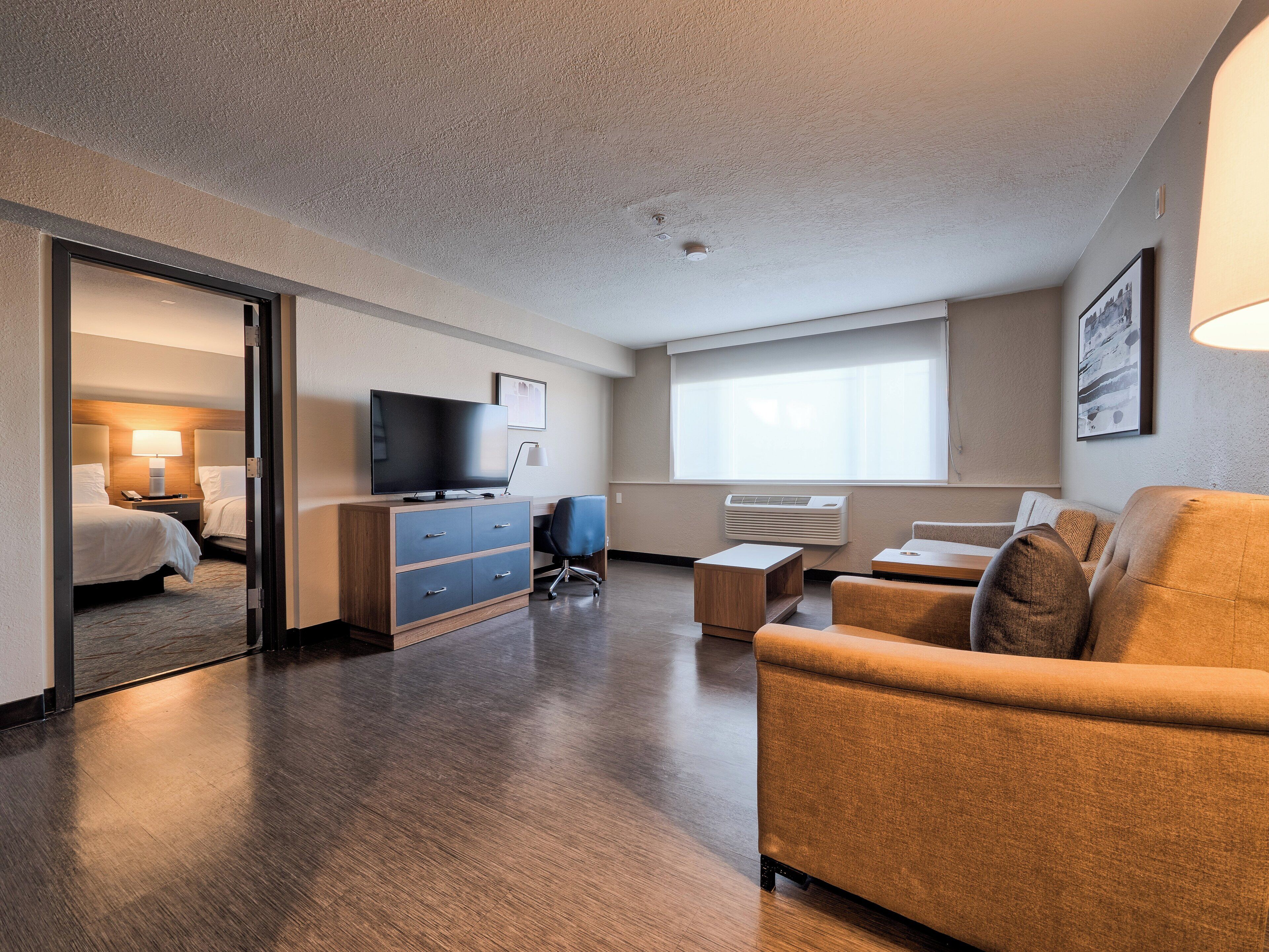 In-room safe, desk, laptop workspace, blackout drapes