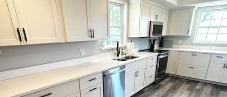 Microwave, oven, stovetop, dishwasher