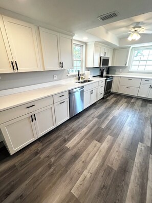 Microwave, oven, stovetop, dishwasher