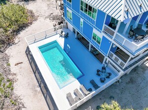 Piscine extérieure, piscine chauffée