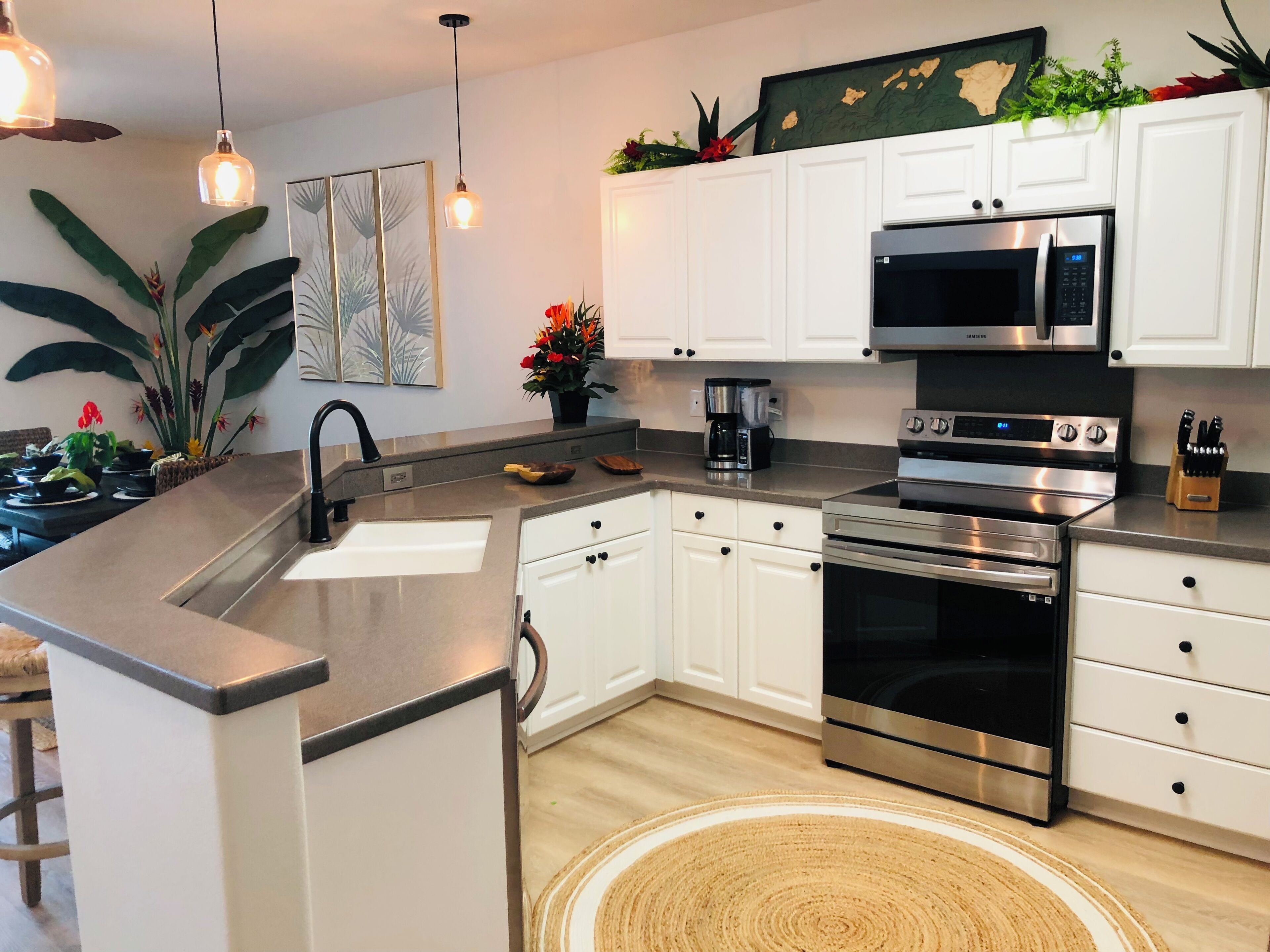 Microwave, oven, stovetop, dishwasher