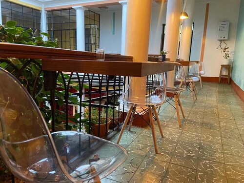 Matrimonial room with private bathroom outside the room