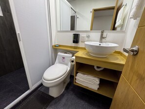 Quadruple Room | Bathroom | Shower, towels, soap, shampoo - Hotel Provincia (Fortín de las Flores)