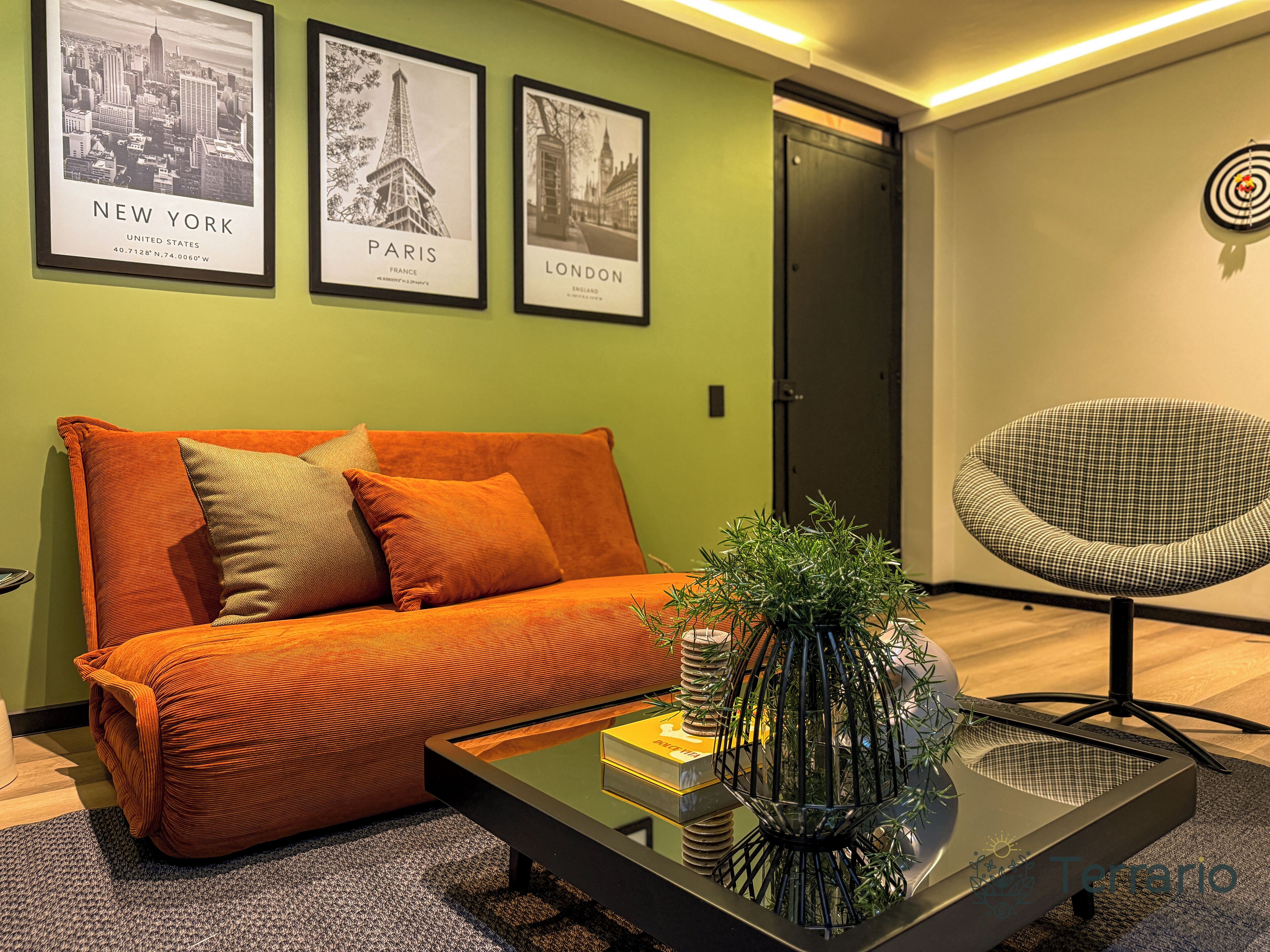 Comfort Apartment | Living area | 55-inch flat-screen TV with digital channels