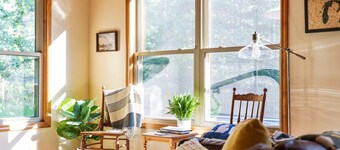 Firefly Lodge Boardman River Hot Tub Woodstove