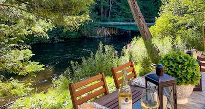 Firefly Lodge Boardman River Hot Tub Woodstove