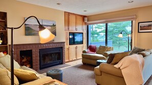 Smart TV, fireplace, offices, computer monitors