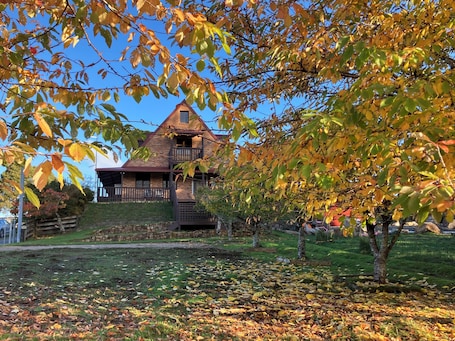 Exterior. SeaHen Lodge - entire house - rustic farmhouse charm with amazing mountain views