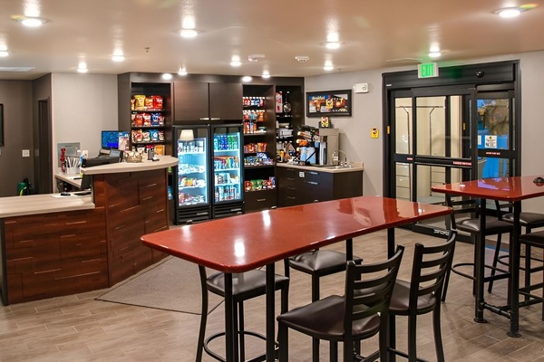 Gather for a quick chat in the comfortable lobby seating.