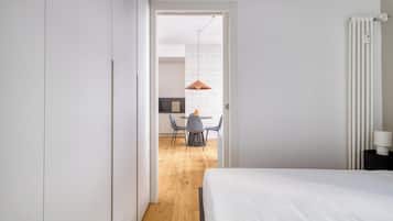 Huoneisto, 1 makuuhuone | Silitysrauta/-lauta, ilmainen Wi-Fi, vuodevaatteet