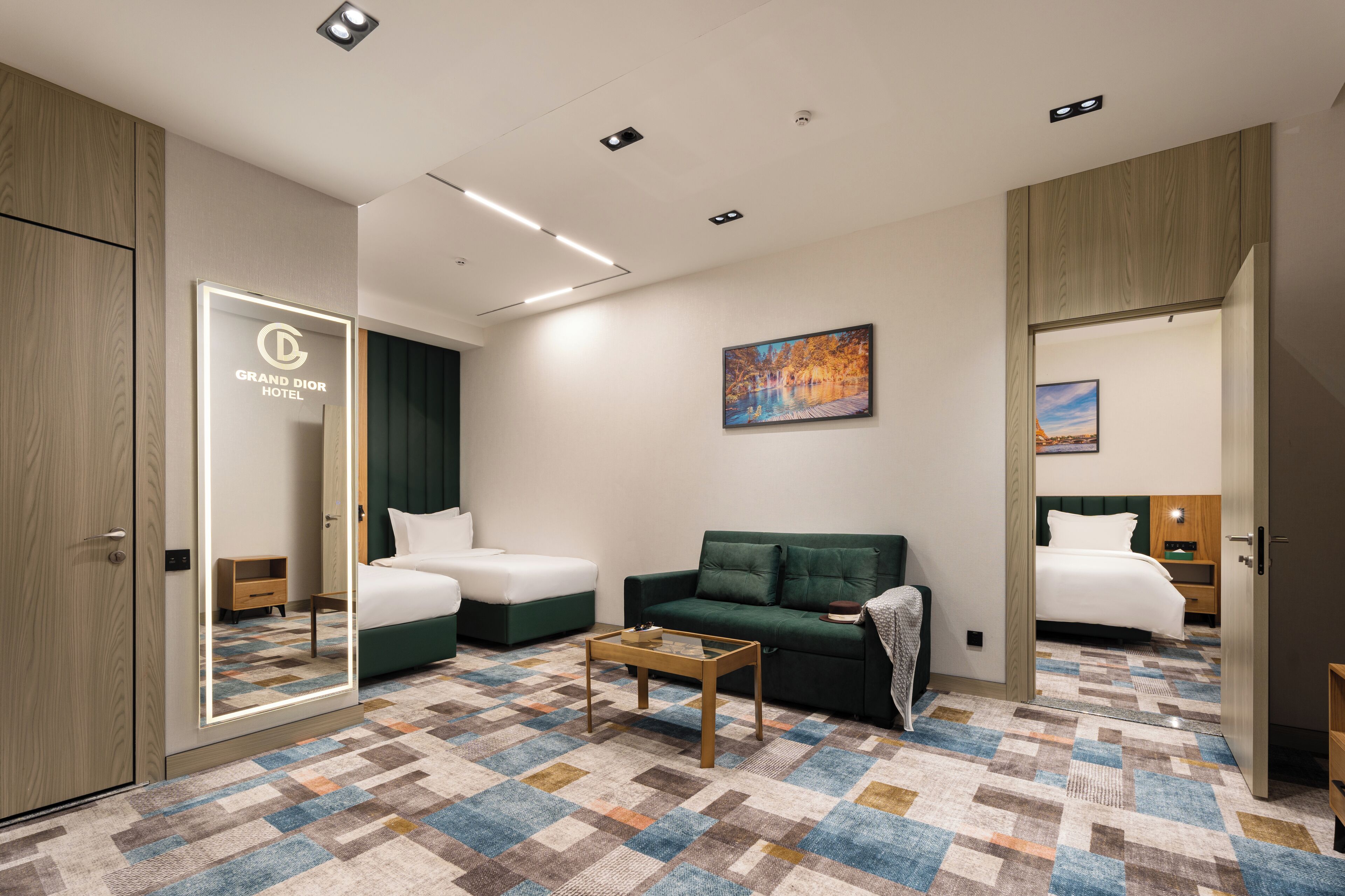 Familien-Vierbettzimmer, Nichtraucher, 2 Bäder | Wohnbereich