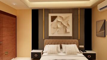 Luxury Double Room, City View | Desk, laptop workspace, free WiFi