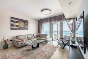 Apartment, Sea View | Living area - High-Rise Sea-View Stay by Sea N' Rent (Tel Aviv)